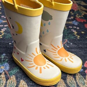 Cat & Jack Yellow Toddler Rainbow Rain Boots, Size 7